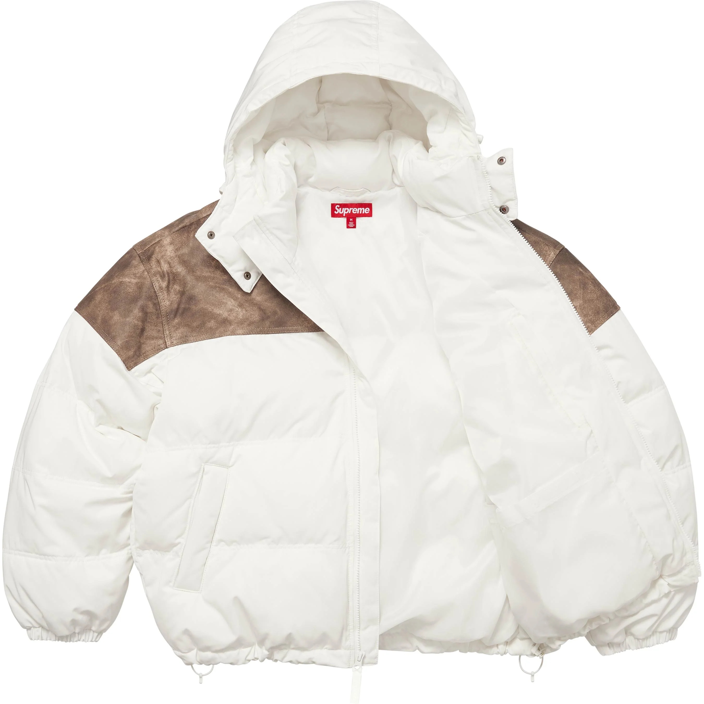 Leather Yoke Puffer Jacket view 10